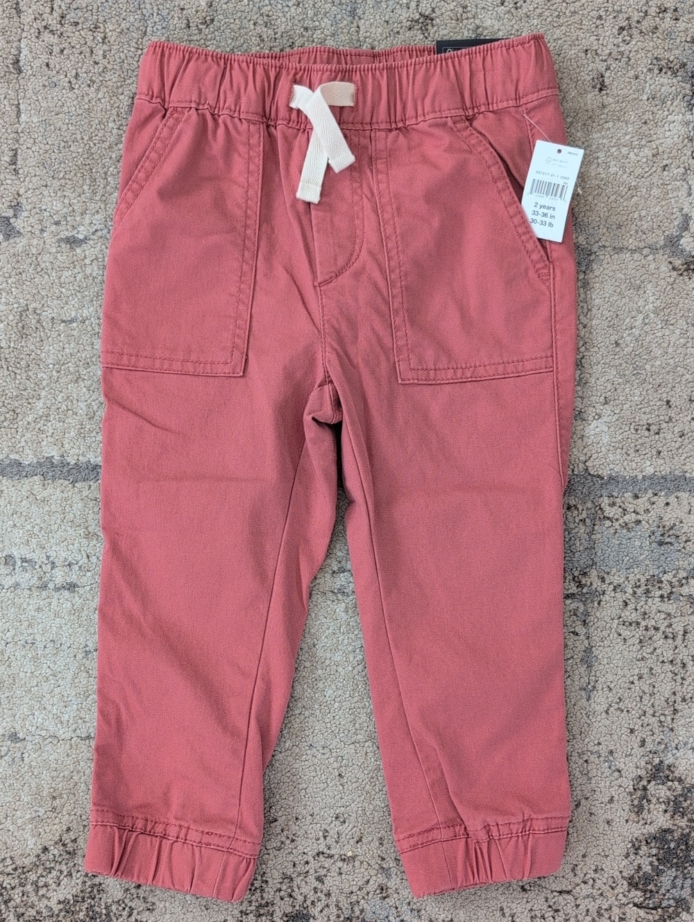 NWT baby GAP Kids Pull-On Jogger Pants - Dusty Rose/Salmon